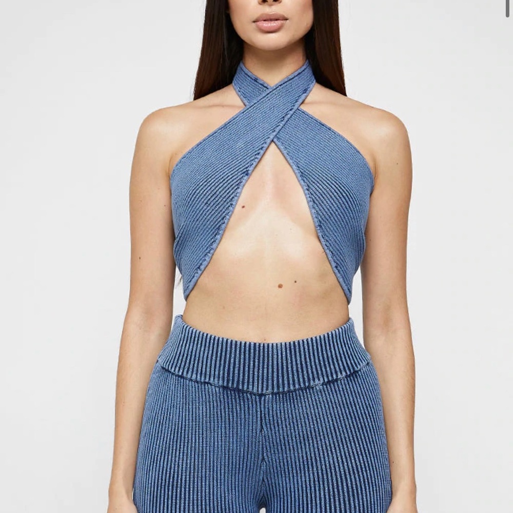 Maniere De Voir knitted crossover top